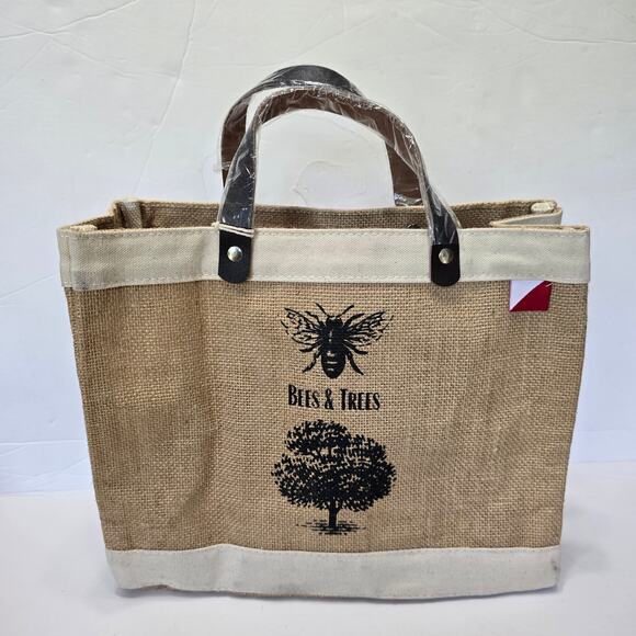 NWT ShoreBags Bodega Bees & Trees Mini Shopping Bag Jute - Picture 1 of 8